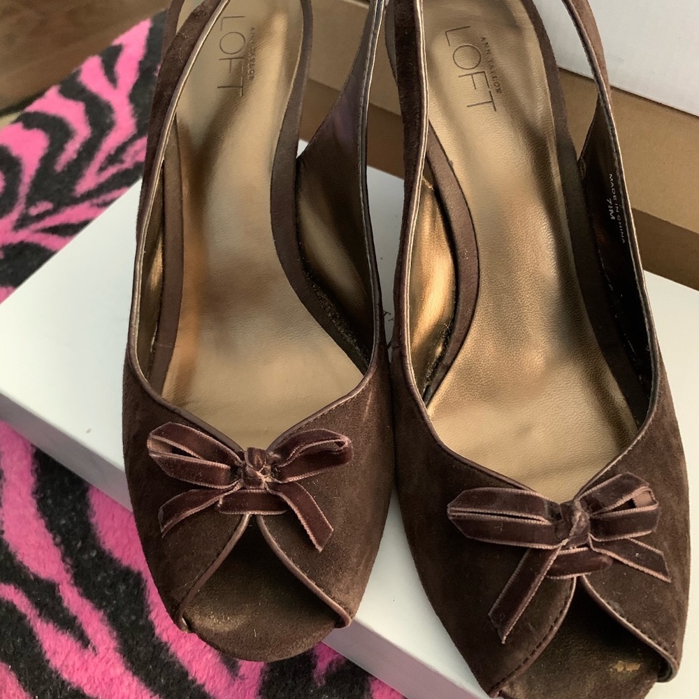 Ann Taylor Dalia Suede Wedge Shoes
